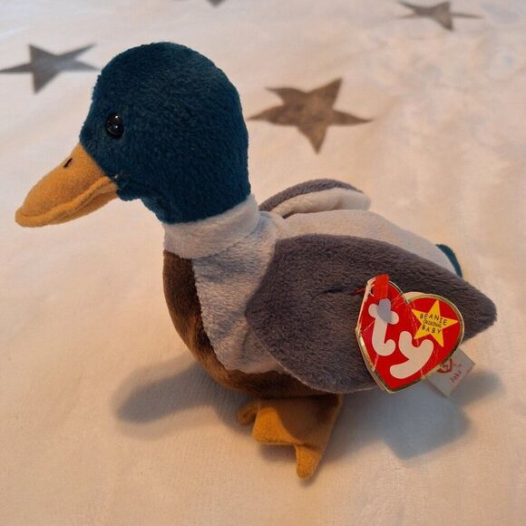 Ty Beanie Baby Jake The Mallard Drake Duck, 1997 1998 Rare Red Stamp Tag Errors - Picture 1 of 11